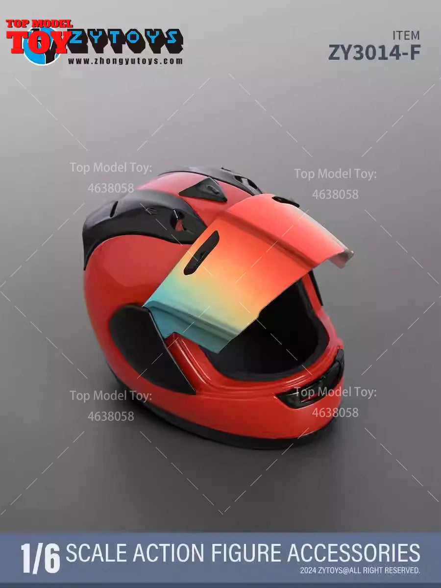 ZYTOYS ZY3014 1/6 Racing Motorcycle Helmet for 12'' Action Figure Soldier Doll