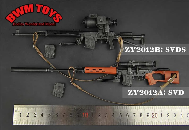 16 Types 1/6 Scale Plastic Military Assembly Mini 98K Rifle SVD SVDS USMC MSR M200 MK13 Sniper Gun Weapon Fit 12'' Action Figure