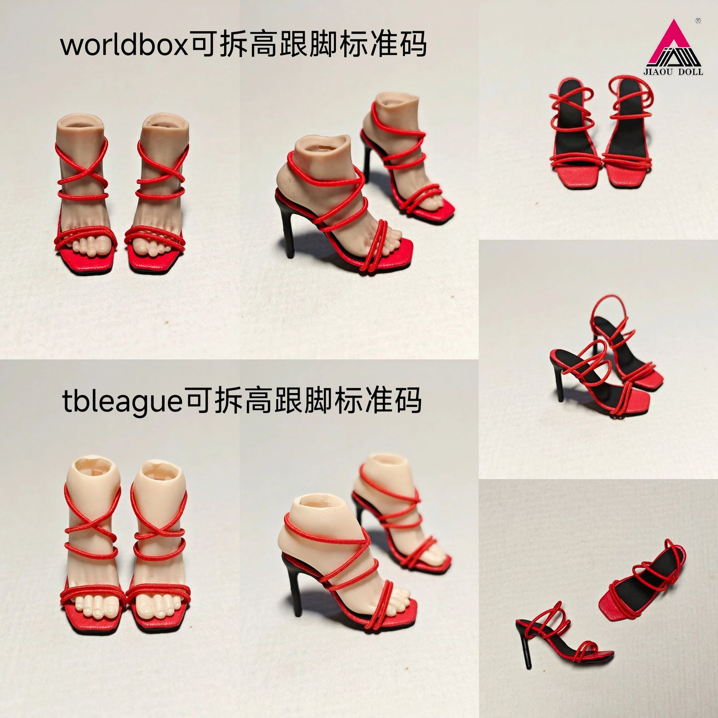 1/6 High heeled Sandals Elastic Strap Shoes Model Standard Size Fit 12'' Disassembly Feet Female Soldier Action Figure Body Doll