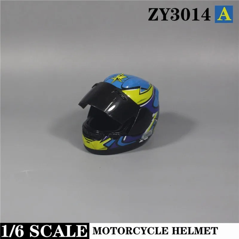 ZYTOYS ZY3014 1/6 Racing Motorcycle Helmet for 12'' Action Figure Soldier Doll