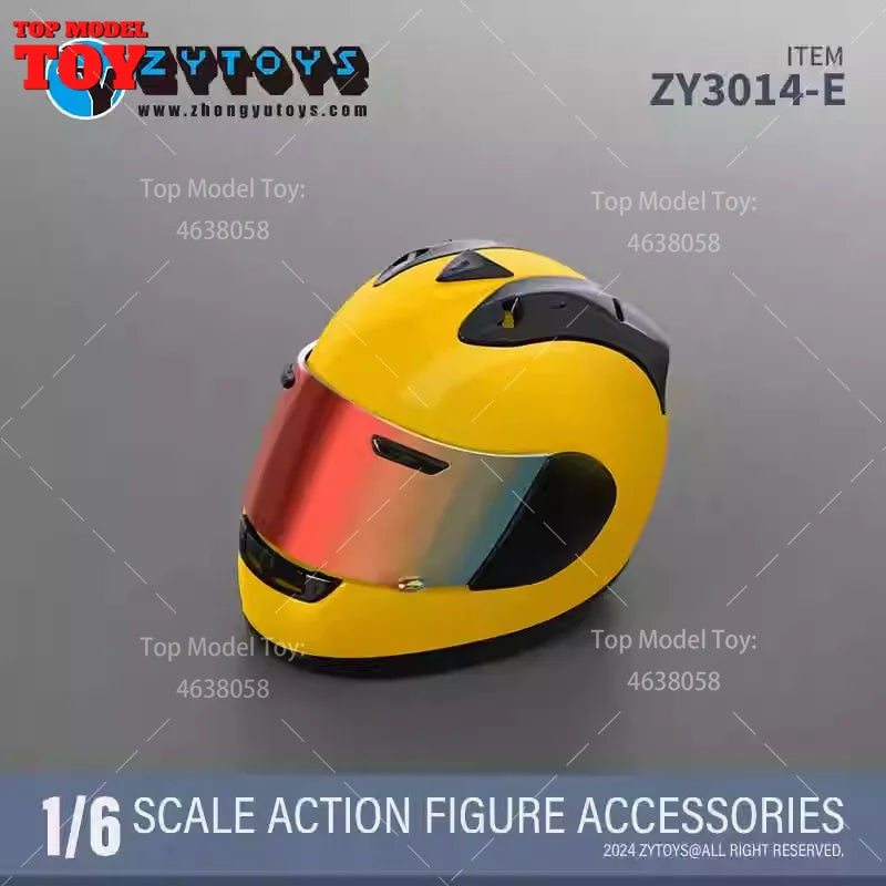 ZYTOYS ZY3014 1/6 Racing Motorcycle Helmet for 12'' Action Figure Soldier Doll