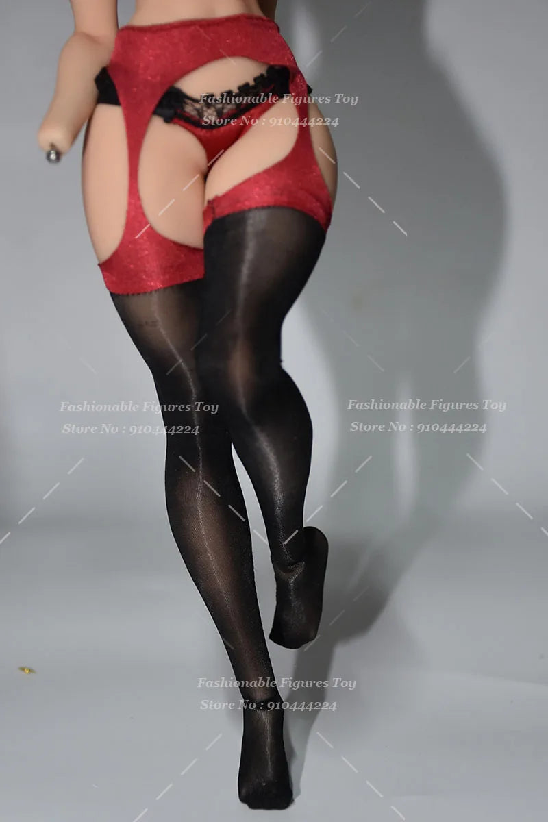 1/6 Female Soldier High Waist Garter Belt Sheer Stockings Elastic Suspender Lingerie Accessory Fit 12Inch Action Figure Body