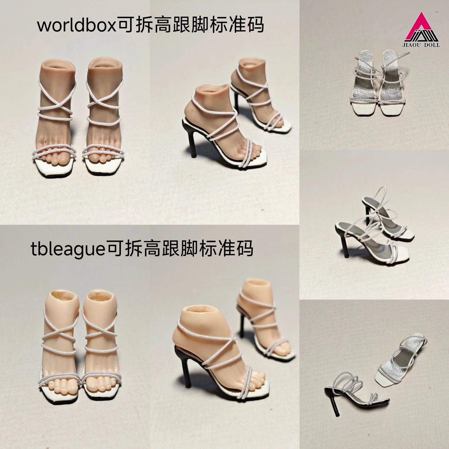 1/6 High heeled Sandals Elastic Strap Shoes Model Standard Size Fit 12'' Disassembly Feet Female Soldier Action Figure Body Doll