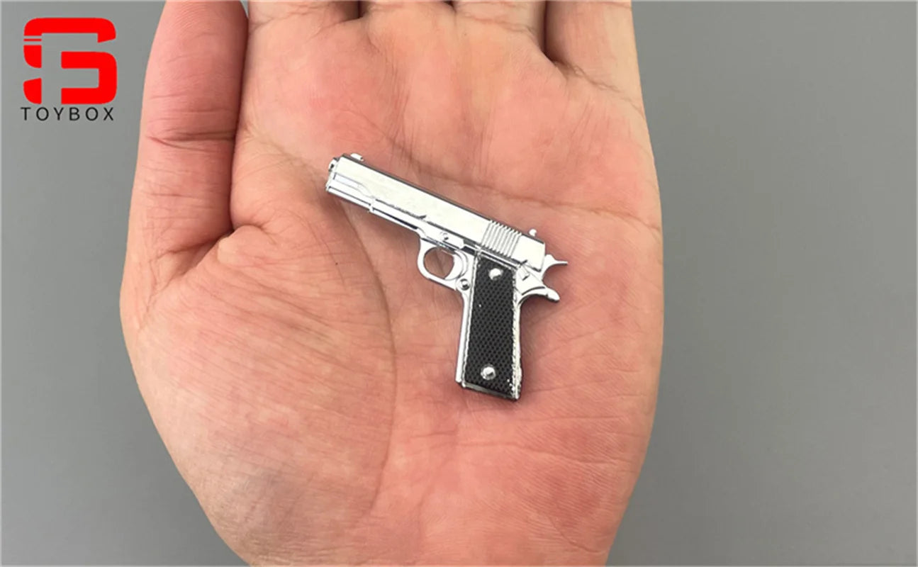 1/6 Scale Mini Model M1911 M1896 P38 PPK Revolver Pistol Handgun for 12'' Action Figure Soldier Dolls Military Collectible Accessory