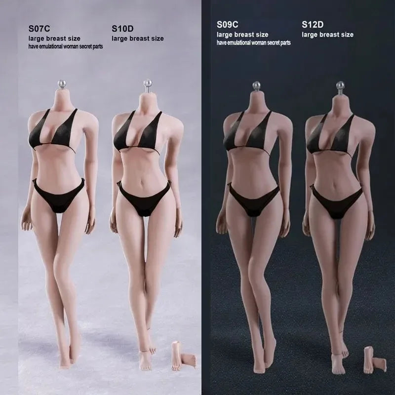 1/6 TBL Seamless Female Body S01A S04B S07C S10D Pale/Suntan for 12'' Figure"