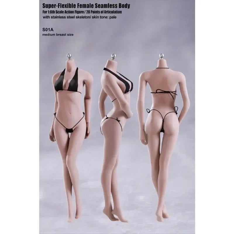 1/6 TBL Seamless Female Body S01A S04B S07C S10D Pale/Suntan for 12'' Figure"