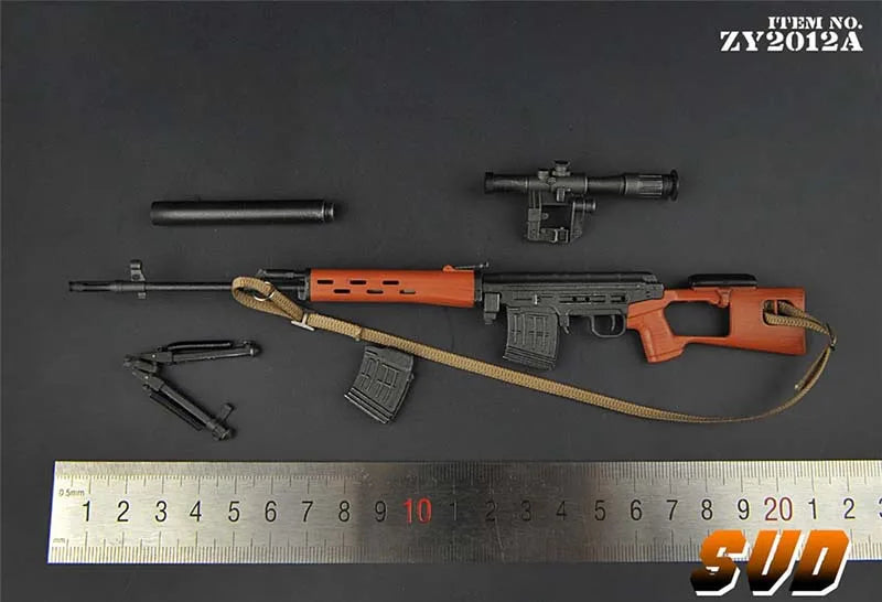 16 Types 1/6 Scale Plastic Military Assembly Mini 98K Rifle SVD SVDS USMC MSR M200 MK13 Sniper Gun Weapon Fit 12'' Action Figure