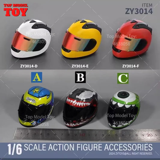 ZYTOYS ZY3014 1/6 Racing Motorcycle Helmet for 12'' Action Figure Soldier Doll