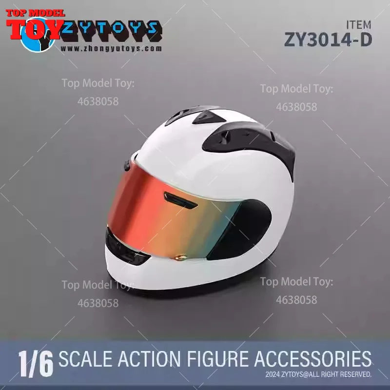 ZYTOYS ZY3014 1/6 Racing Motorcycle Helmet for 12'' Action Figure Soldier Doll
