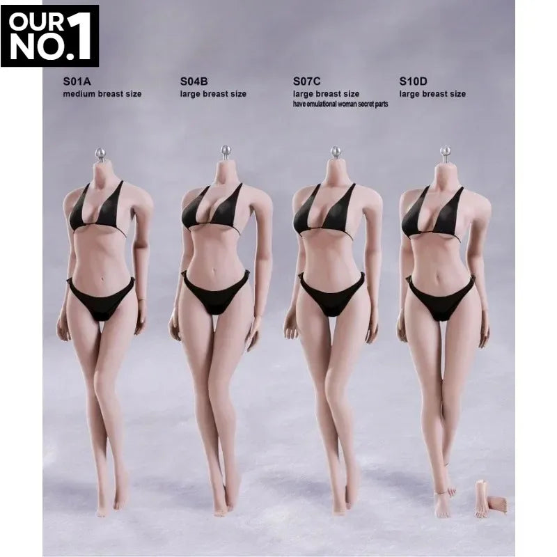 1/6 TBL Seamless Female Body S01A S04B S07C S10D Pale/Suntan for 12'' Figure"