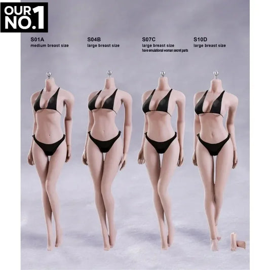 1/6 TBL Seamless Female Body S01A S04B S07C S10D Pale/Suntan for 12'' Figure"