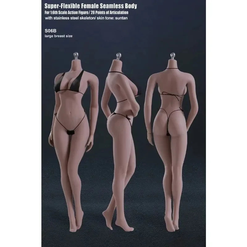 1/6 TBL Seamless Female Body S01A S04B S07C S10D Pale/Suntan for 12'' Figure"