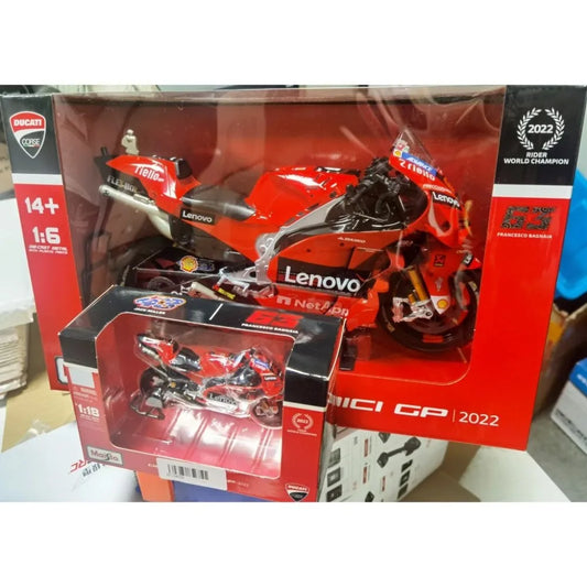 1/6 Scale Ducati MotoGP Bike Model Maisto #63 Bagnaia Alloy Racing Motorcycle