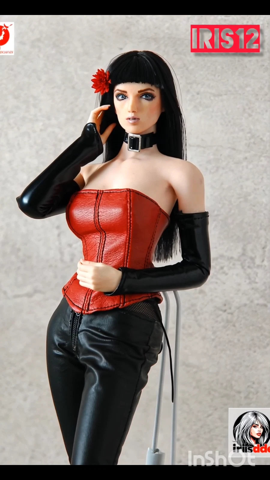 1/6 Scale PU Leather Corset & Faux leather leggings pants Set – Handmade in Japan for Phicen / TBLeague (S07C S04B S10 S18 S22) & 12‑inch Action Figures – Gunmetal • Purple Red • Black